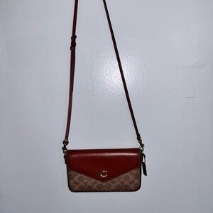 Coach Red and Brown Crossbody Bag